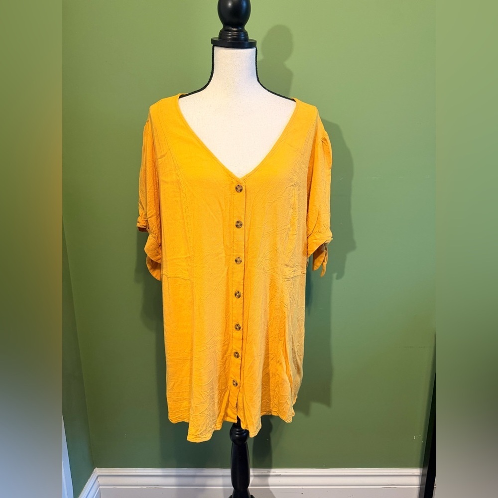Torrid Yellow Button-Down Shirt